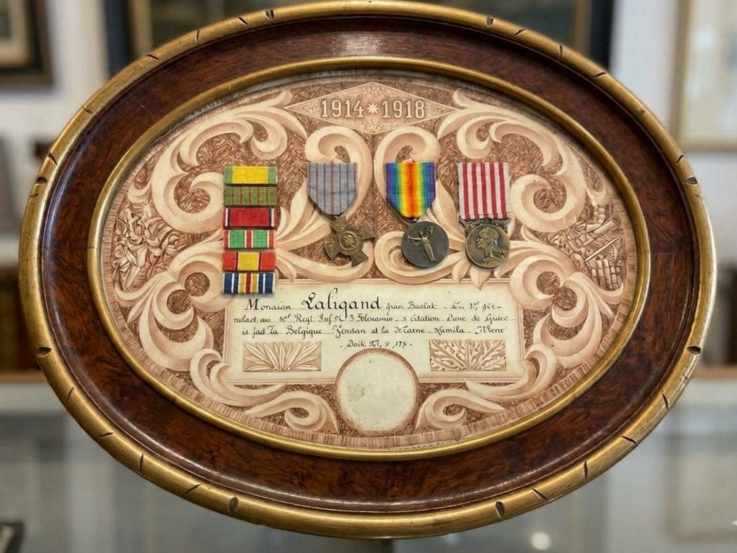 WO1 Verdun Medailles met Militaire Kaart en Verhaal, Verzamelen, Ophalen of Verzenden, Landmacht, Overige gebieden, Lintje, Medaille of Wings