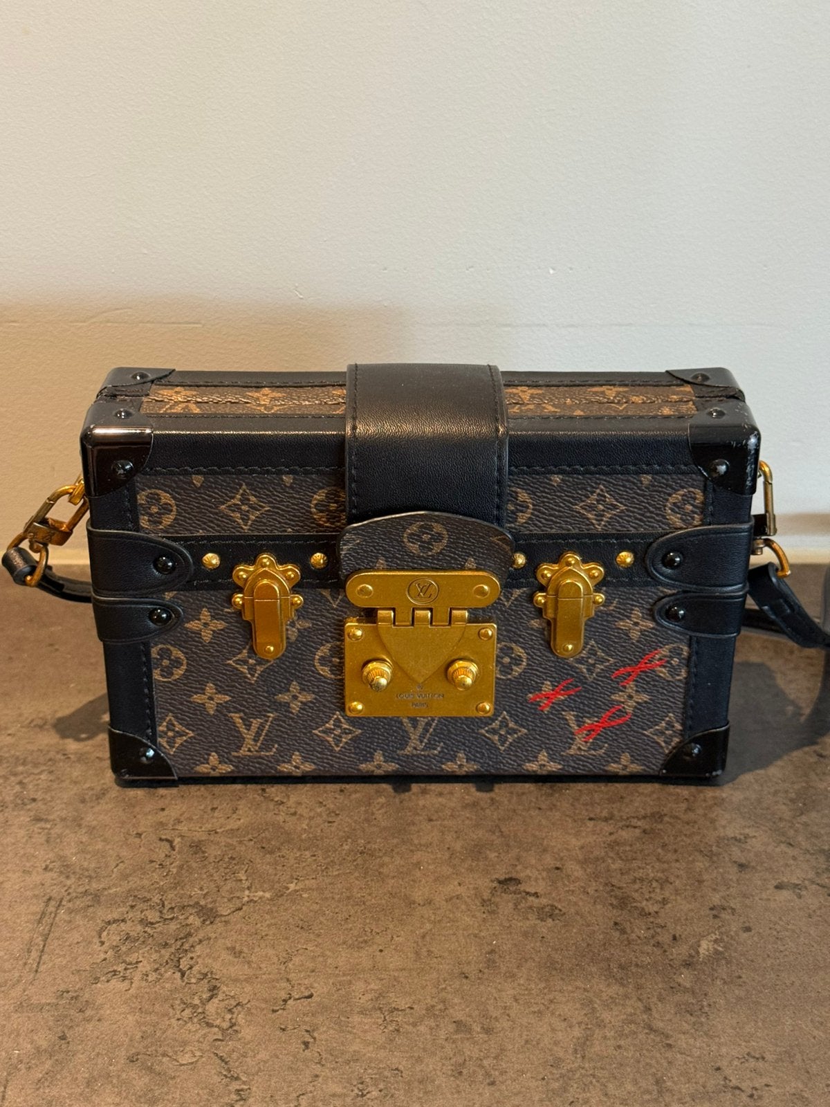 Petit Malle tas, Ophalen of Verzenden, Zo goed als nieuw, Bruin, Schoudertasje
