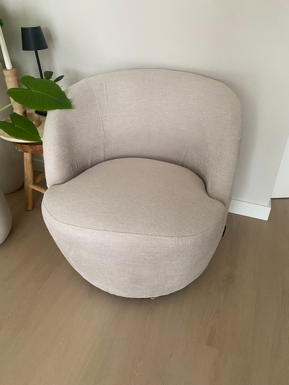 Draaifauteuil  - fauteuil - stoel off white, Huis en Inrichting, Fauteuils, Ophalen, 75 tot 100 cm, Zo goed als nieuw, Stof