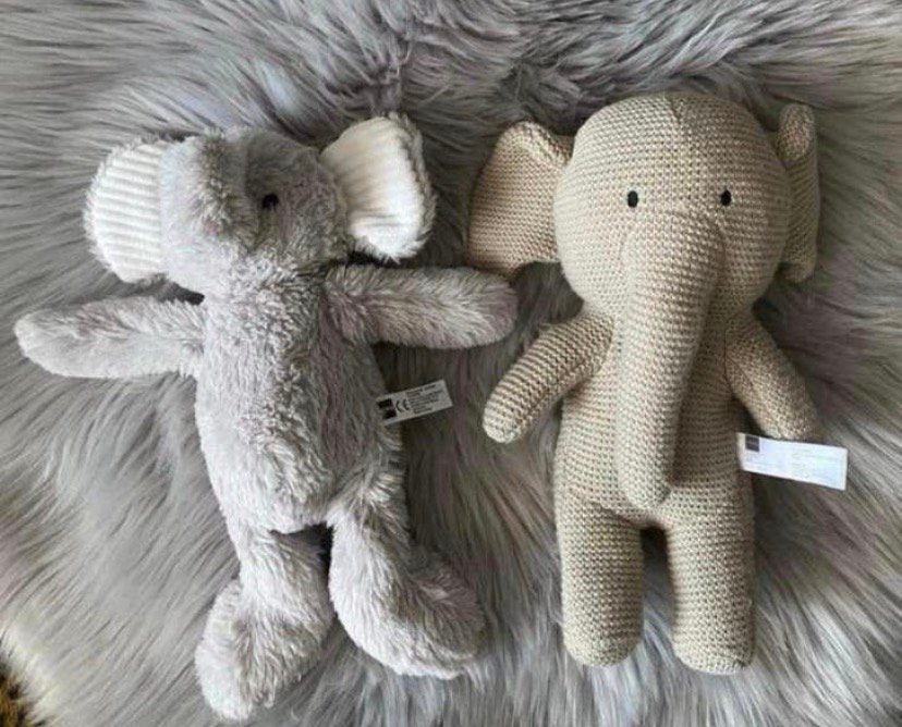 HEMA olifanten knuffels, Kinderen en Baby's, Speelgoed | Knuffels en Pluche, Hema, Verzenden, Grijs, Zo goed als nieuw