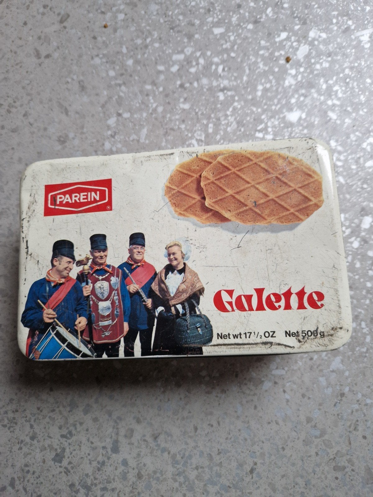 Vintage Galette Parein wafel blik - 22 x 15 cm, Verzamelen, Blikken, Ophalen of Verzenden, Gebruikt, Koek(jes), Overige merken