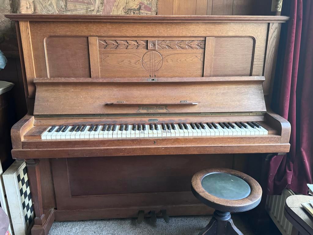 Piano Hoffmann & Kühne Dresden - moet gestemd worden, Ophalen, Gebruikt, Bruin, Piano