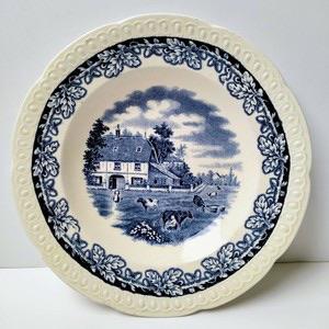 Societe Ceramique Boerenhoeve Maastricht Blue Ceramic 24cm, Antiek en Kunst, Ophalen