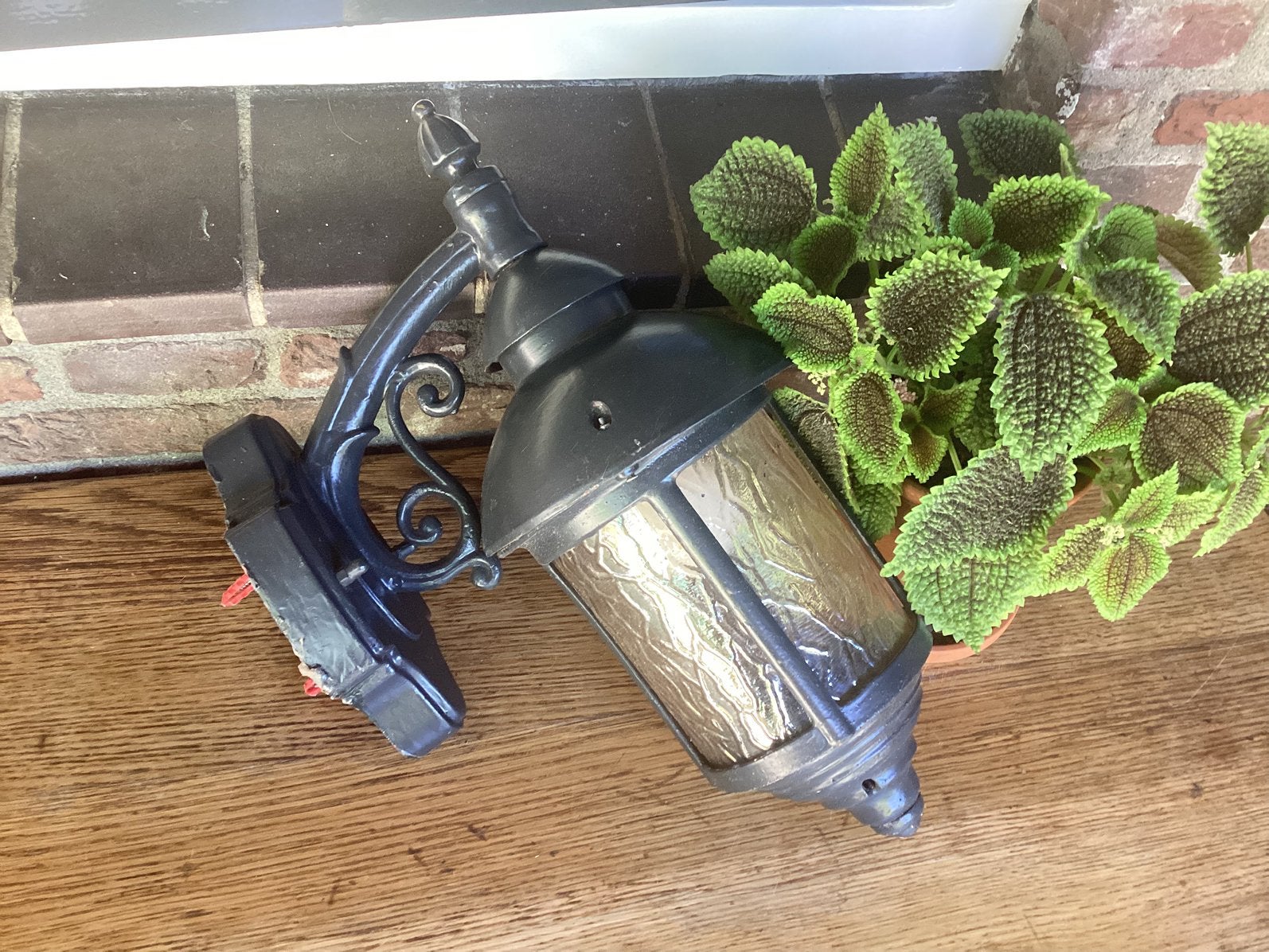 Ouderwetse buitenlamp, Tuin en Terras, Buitenverlichting, Ophalen, Gebruikt, Netvoeding, Wandlamp