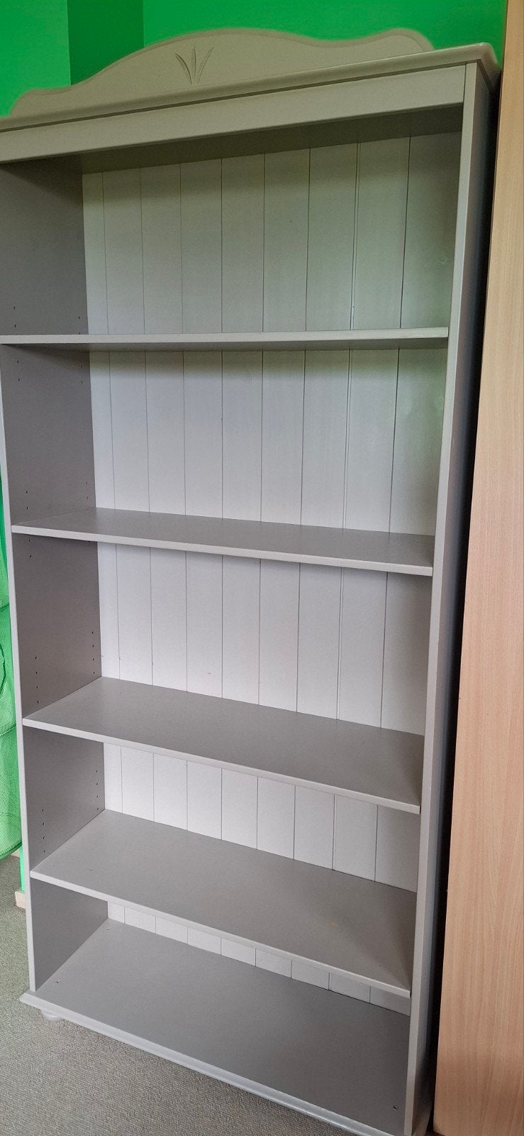 Taupekleurige boekenkast met 5 planken, Huis en Inrichting, Ophalen, Met plank(en), Gebruikt, 150 tot 200 cm