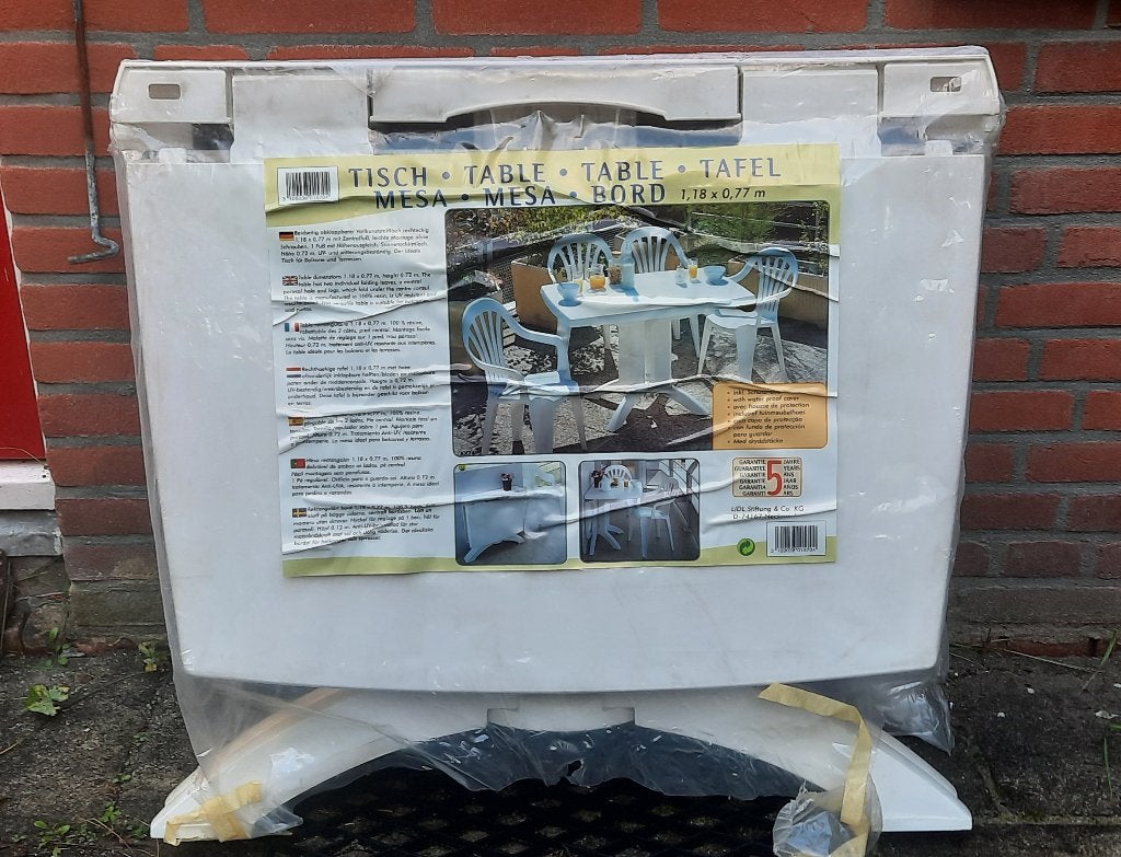 Tuin- of Campingtafel Wit Nieuw, Tuin en Terras, Ophalen, Nieuw, Rechthoekig, Kunststof