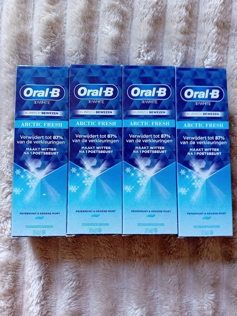 4x Oral-B 3D White Arctic Fresh Tandpasta, Sieraden, Tassen en Uiterlijk, Uiterlijk | Mondverzorging, Ophalen of Verzenden, Nieuw