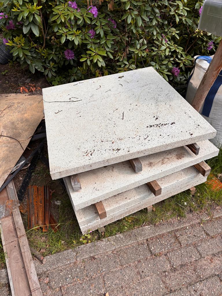 Schellevis grote tegels 100x100x5 cm creme, Tuin en Terras, Verzenden, Nieuw, 5 tot 10 m², Beton