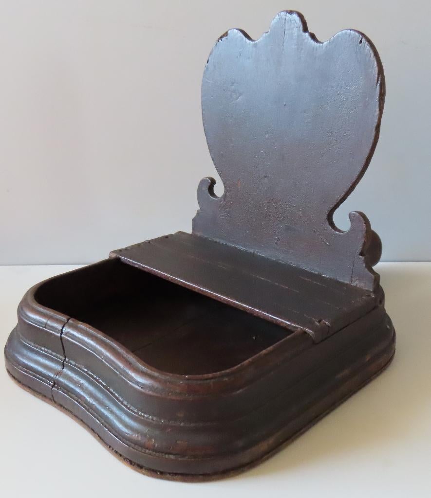 Uit inboedel: Antieke collecteschaal houten  ca 1800, incl v, Verzenden