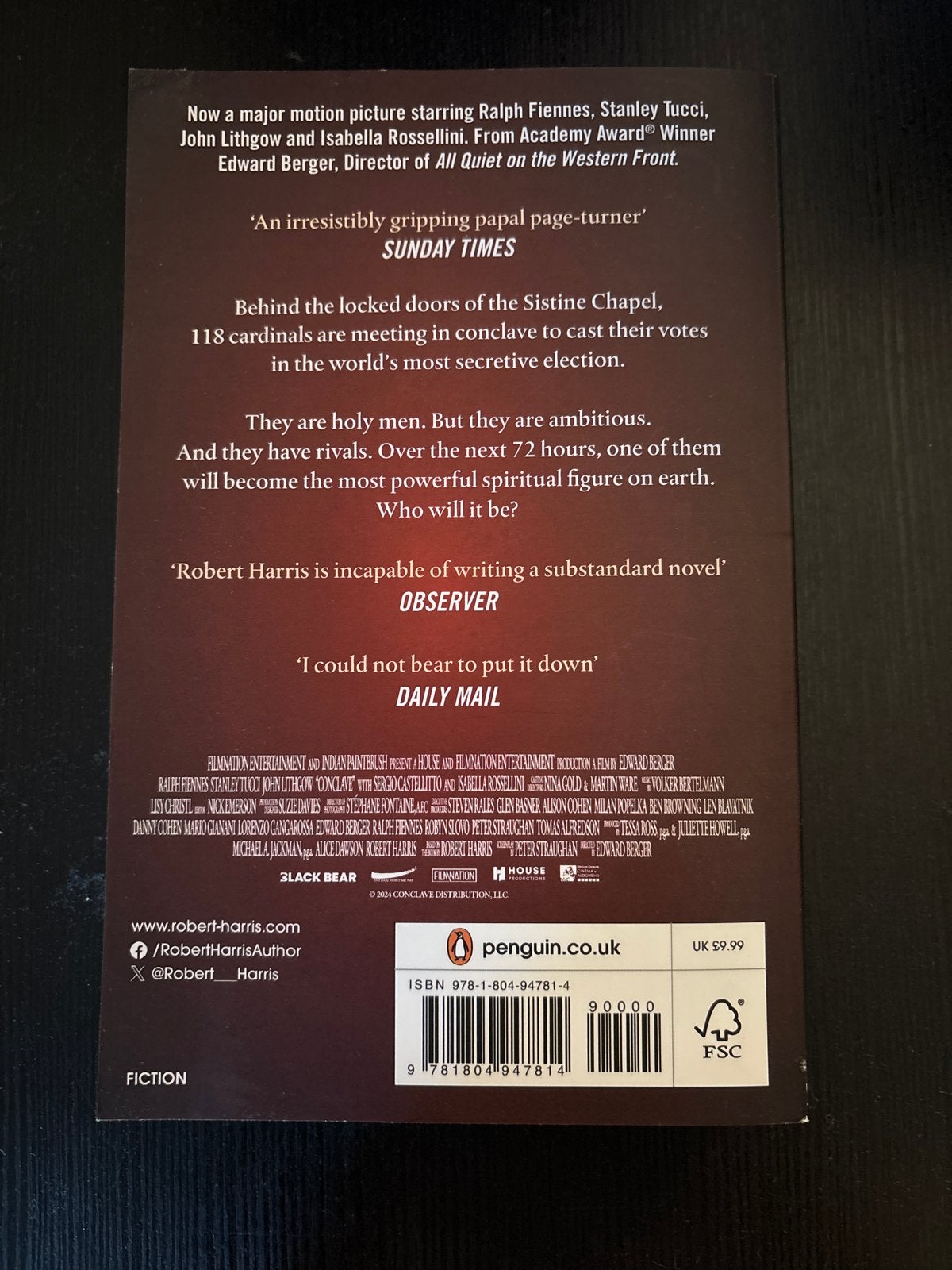 Conclave - Robert Harris (Engels), Ophalen of Verzenden, Gelezen, Europa overig