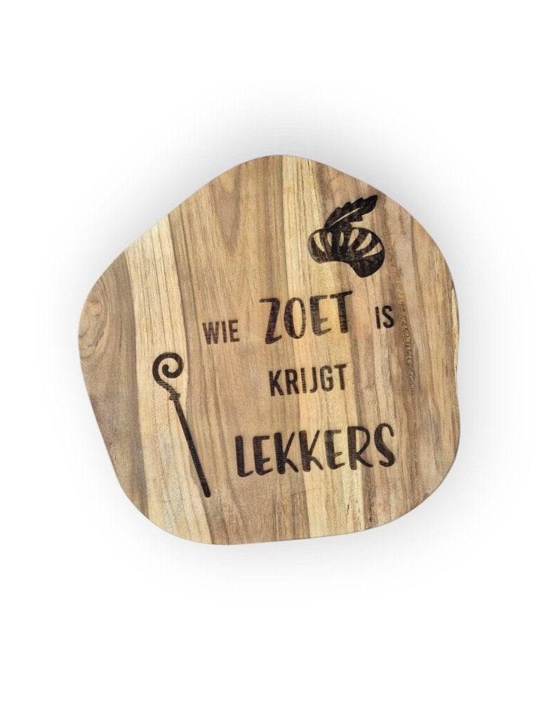 Borrelplank Sinterklaas Wie zoet is krijgt lekkers, Nieuw, Ophalen of Verzenden, Swifterbant, Troubadot