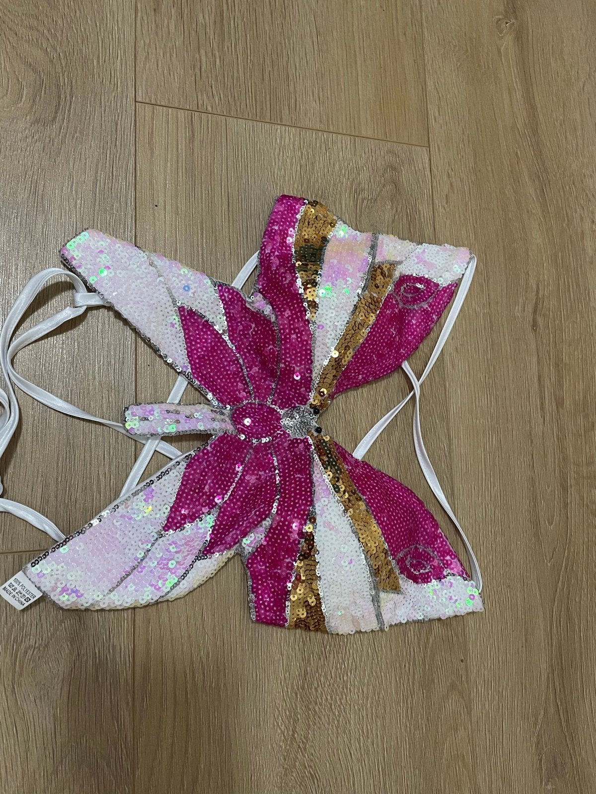 Sequin Vlinder Top - Perfect voor Festivals/Carnaval, Maat 38/40 (M), Wit, Ophalen of Verzenden, Zo goed als nieuw