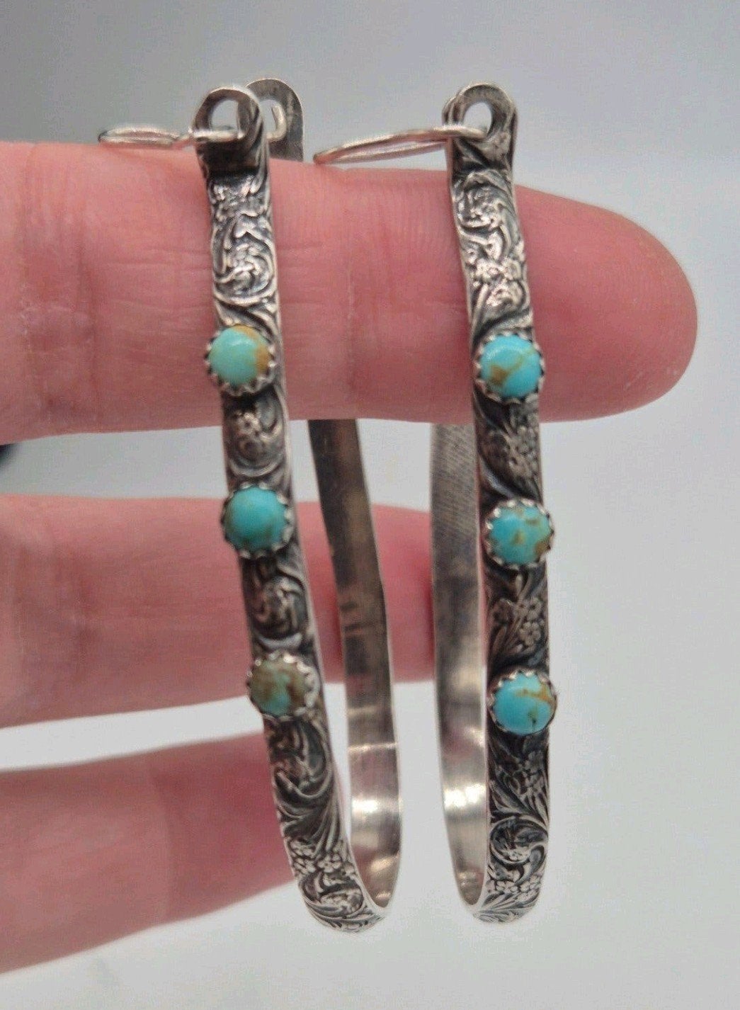 Prachtige zilveren navajo oorbellen, Verzenden, Zilver
