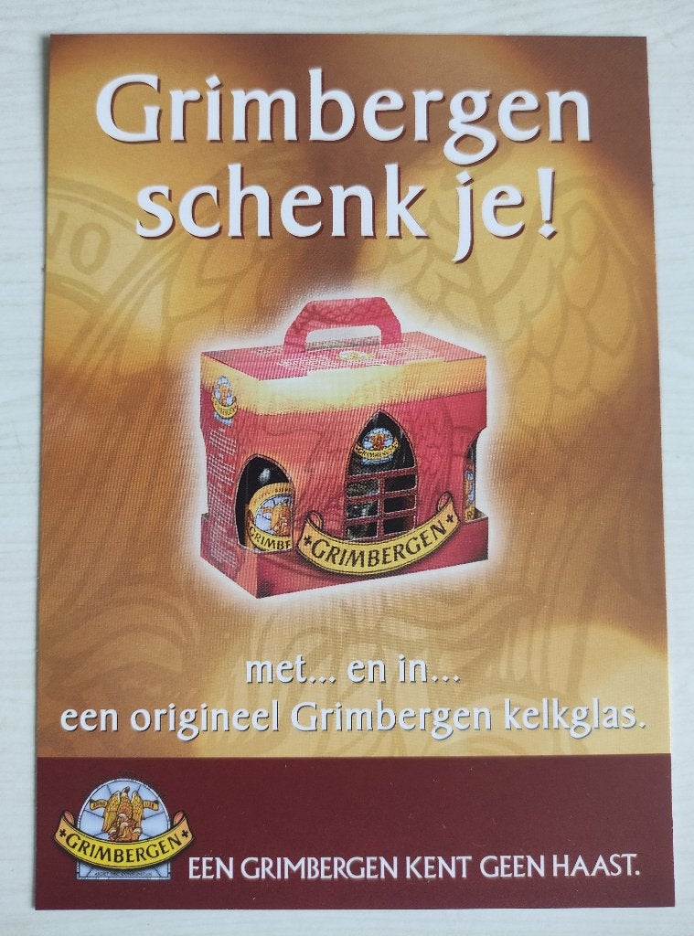 reclame kaart van Grimbergen bier uit 2006, Verzenden, Nieuw, Reclamebord, Plaat of Schild, Overige merken