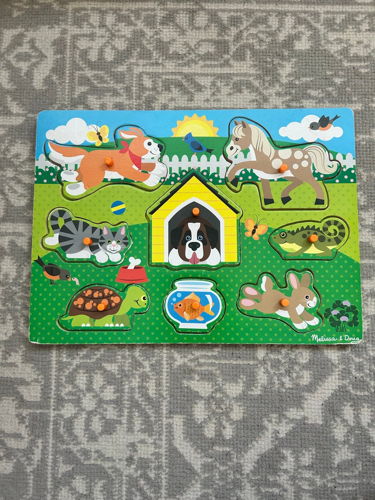 Melissa & Doug Houten Dieren Puzzel voor Peuters, 2 tot 4 jaar, Gebruikt, Ophalen of Verzenden, Van hout