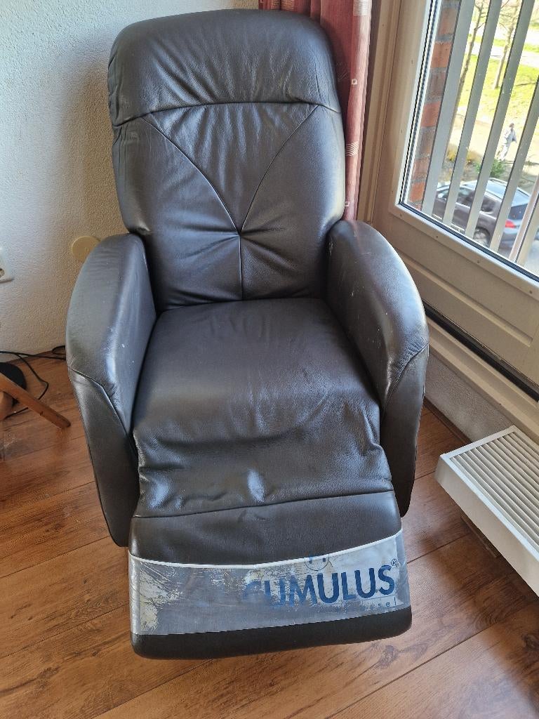 relaxfauteuil, Huis en Inrichting, Fauteuils, Ophalen, Gebruikt, Minder dan 75 cm, Leer