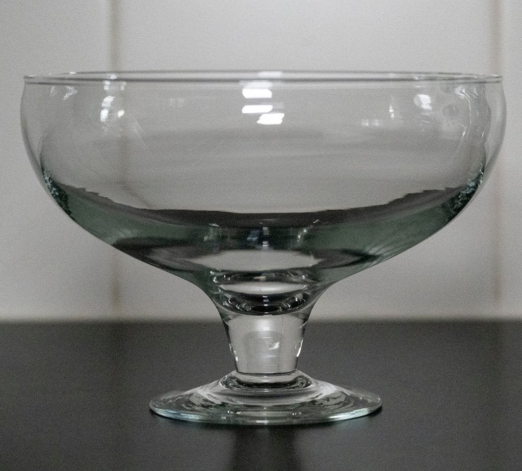 Glazen  fruitschaal op voet, Huis en Inrichting, Woonaccessoires | Schalen en Manden, Schaal, Rond, Ophalen of Verzenden, Glas