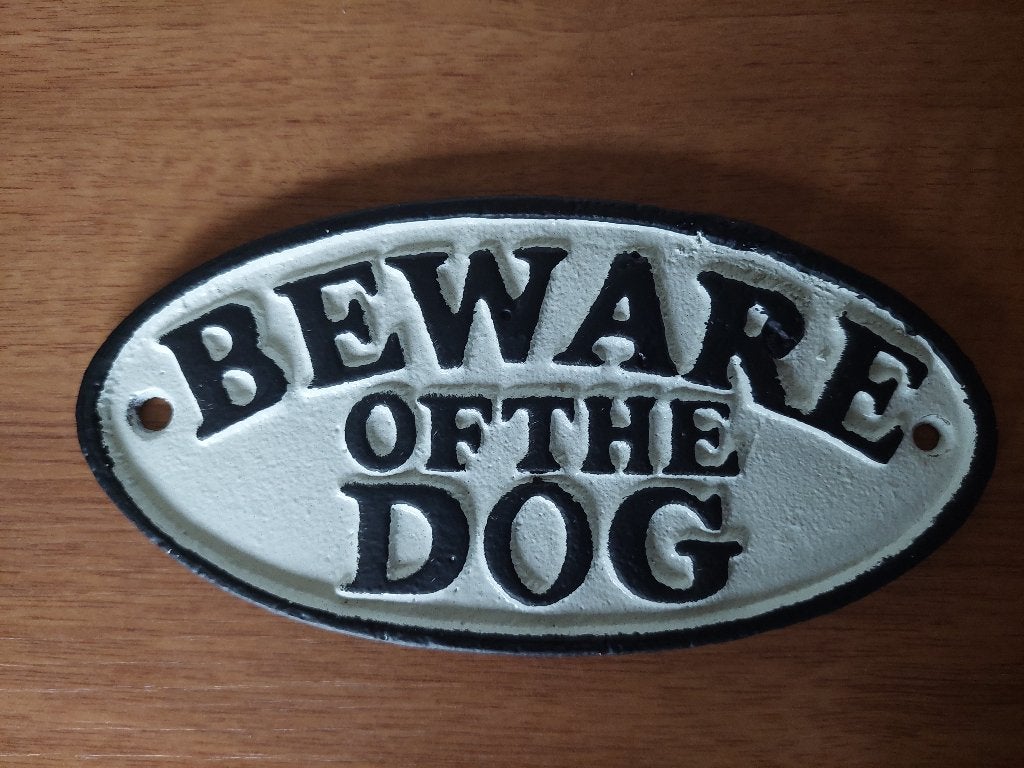 Beware of the dog / Naamplaat / Gietijzer, Ophalen of Verzenden, Nieuw