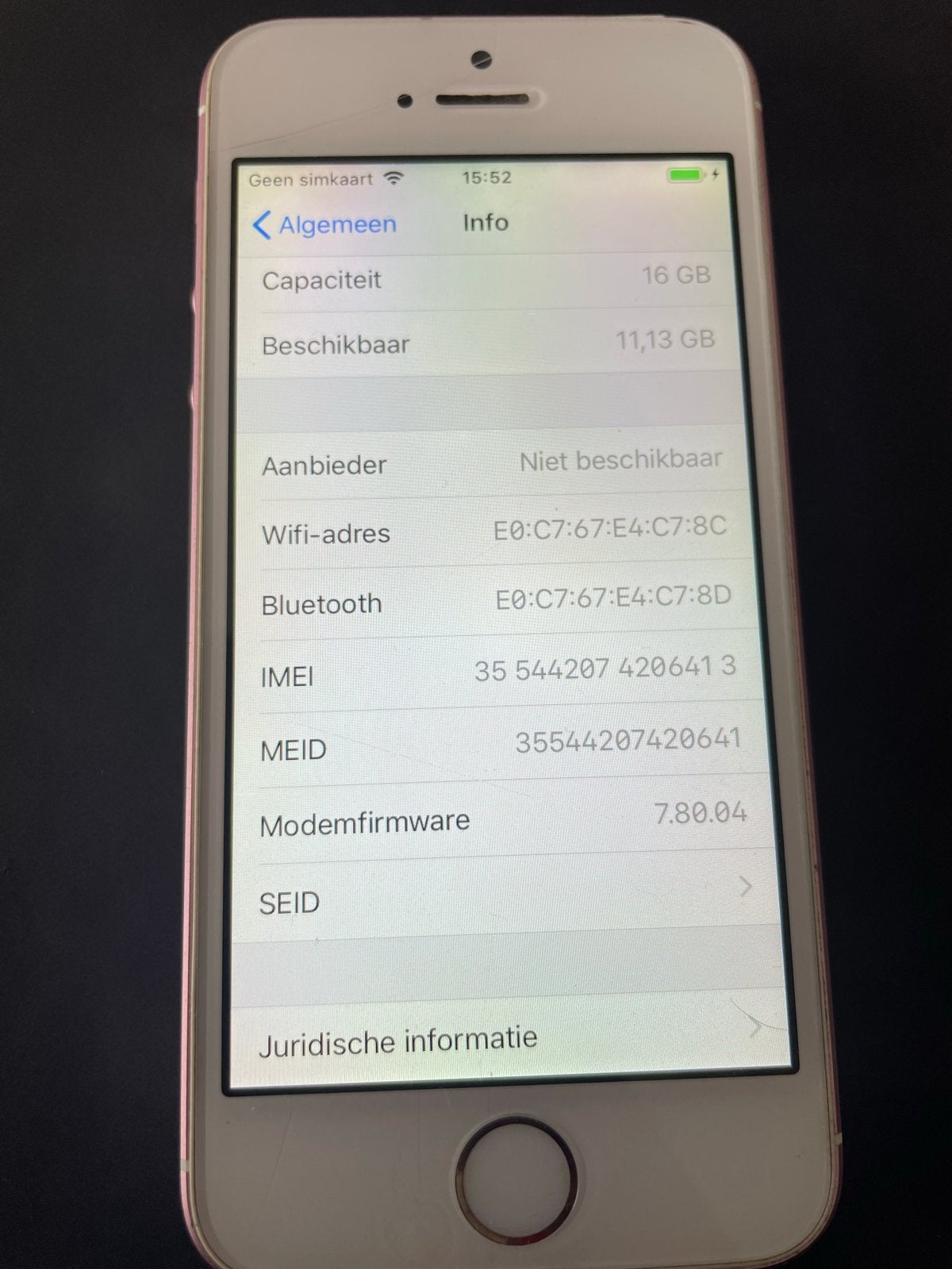 iPhone SE (1e generatie, 2016) - 16 GB, Telecommunicatie, Mobiele telefoons | Apple iPhone, Ophalen, Gebruikt, 16 GB, IPhone SE (2016)
