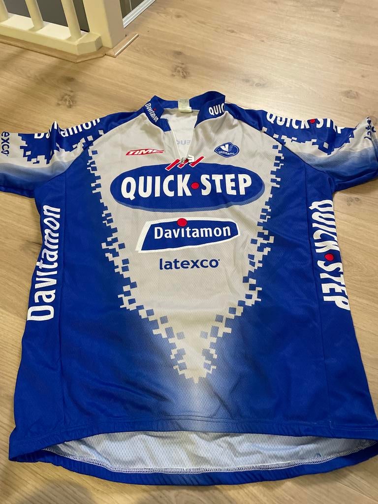 XXXL Quick-Step Davitamon Wielershirt - Blauw/Wit, Fietsen en Brommers, Gebruikt, Heren, Overige maten, Ophalen of Verzenden