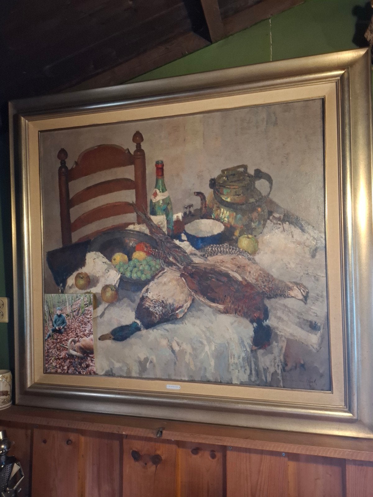 schilderij. Prachtig Stilleven van Geschoten Wild door Jan v, Ophalen, Realistisch, Origineel werk, Stilleven