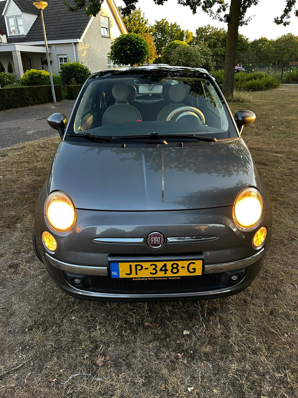 Fiat 500 1.2 2009 Grijs panoramadak nieuwe APK, Voorwielaandrijving, Stof, 4 cilinders, 840 kg