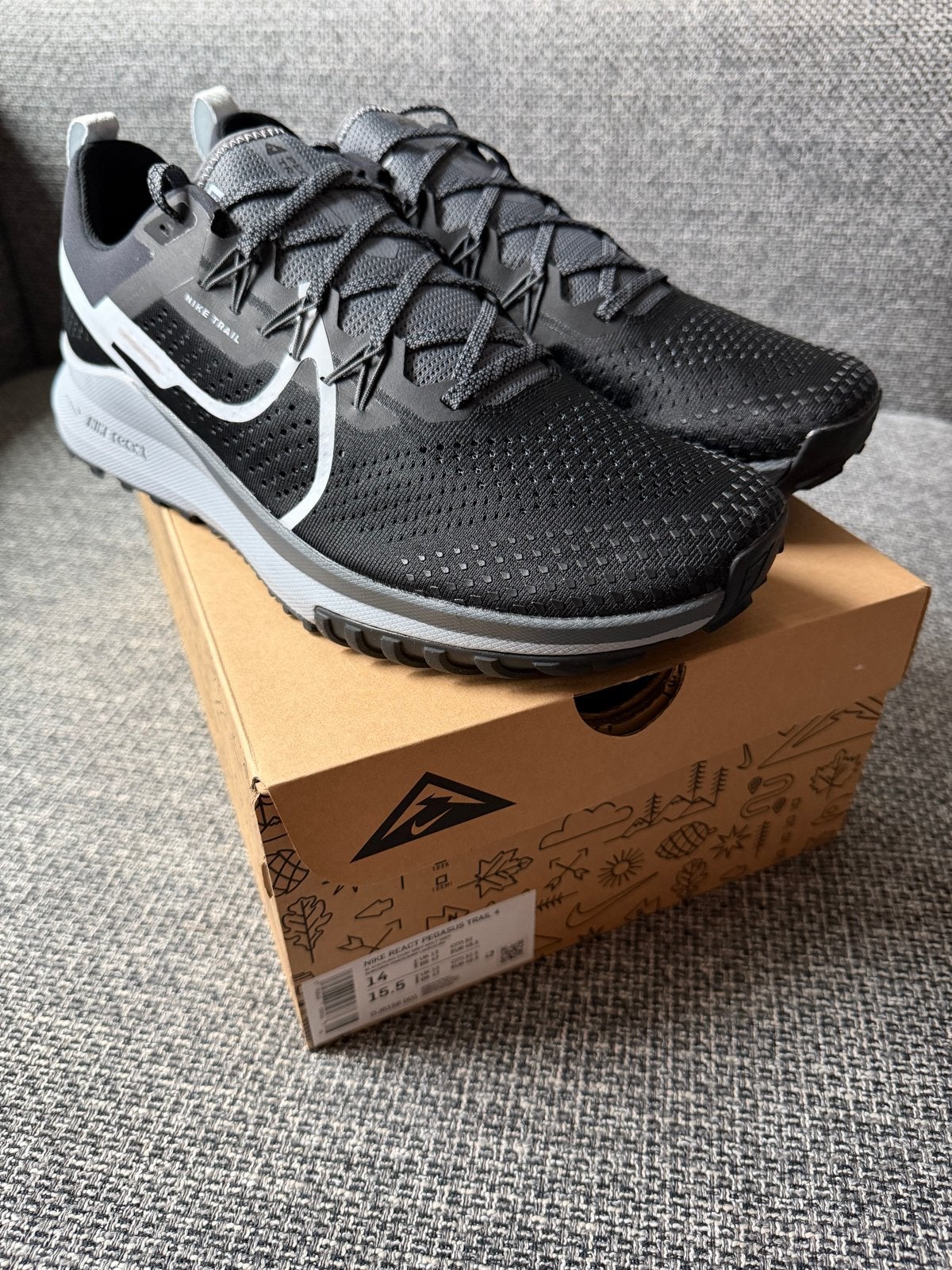 Nieuwe Nike Pegasus Trail 4 - Maat 48.5, Zwart, Nieuw, Ophalen of Verzenden, Sneakers of Gympen