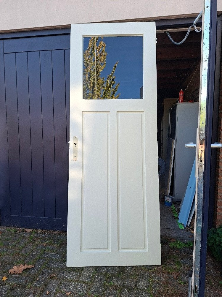 Zware hardhouten paneeldeur, Doe-het-zelf en Verbouw, Gebruikt, Minder dan 80 cm, 215 cm of meer, Overige typen