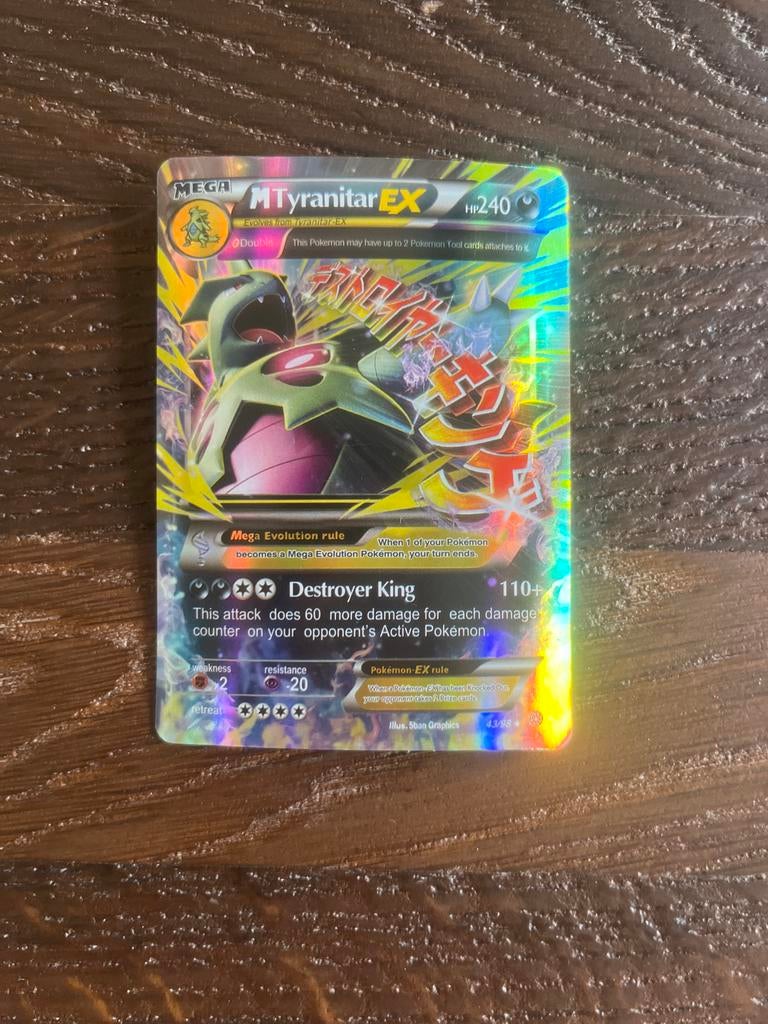 M Tyranitar EX Pokémon Kaart (Foil), Ophalen of Verzenden, Zo goed als nieuw, Losse kaart, Foil
