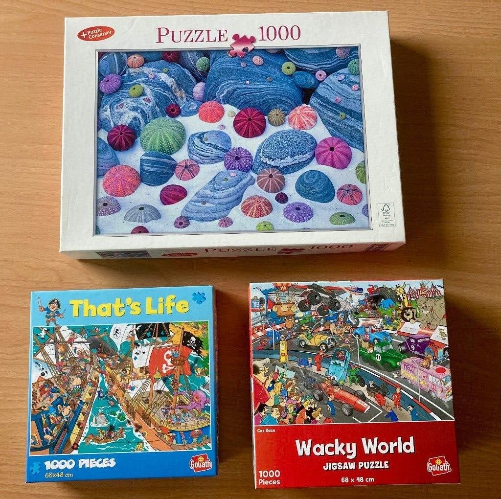 4x puzzel 1000 stukjes, Ophalen of Verzenden, 500 t/m 1500 stukjes, Zo goed als nieuw, Legpuzzel