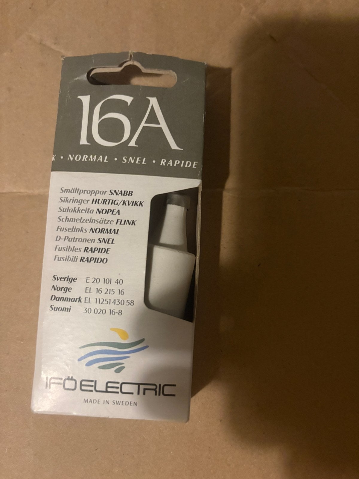 IFÖ ELECTRIC 16A Smeltzekering - Nog 2 in verpakking, Doe-het-zelf en Verbouw, Elektra en Kabels, Ophalen, Nieuw, Overige merken