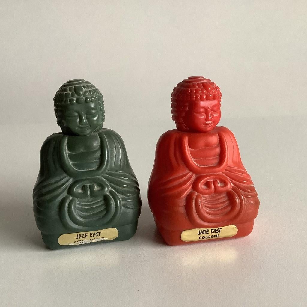 2 vintage parfumflesjes Jade East van Swank NY, Ophalen of Verzenden, Gebruikt, Parfumfles