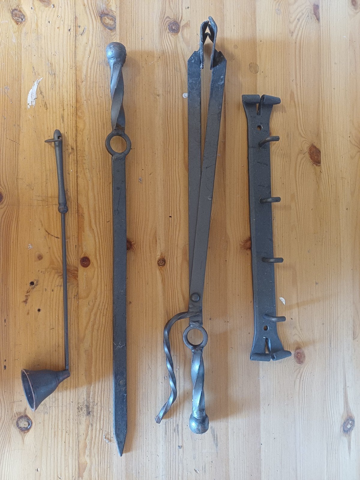 Antieke ijzeren openhaard gereedschap set, Ophalen of Verzenden