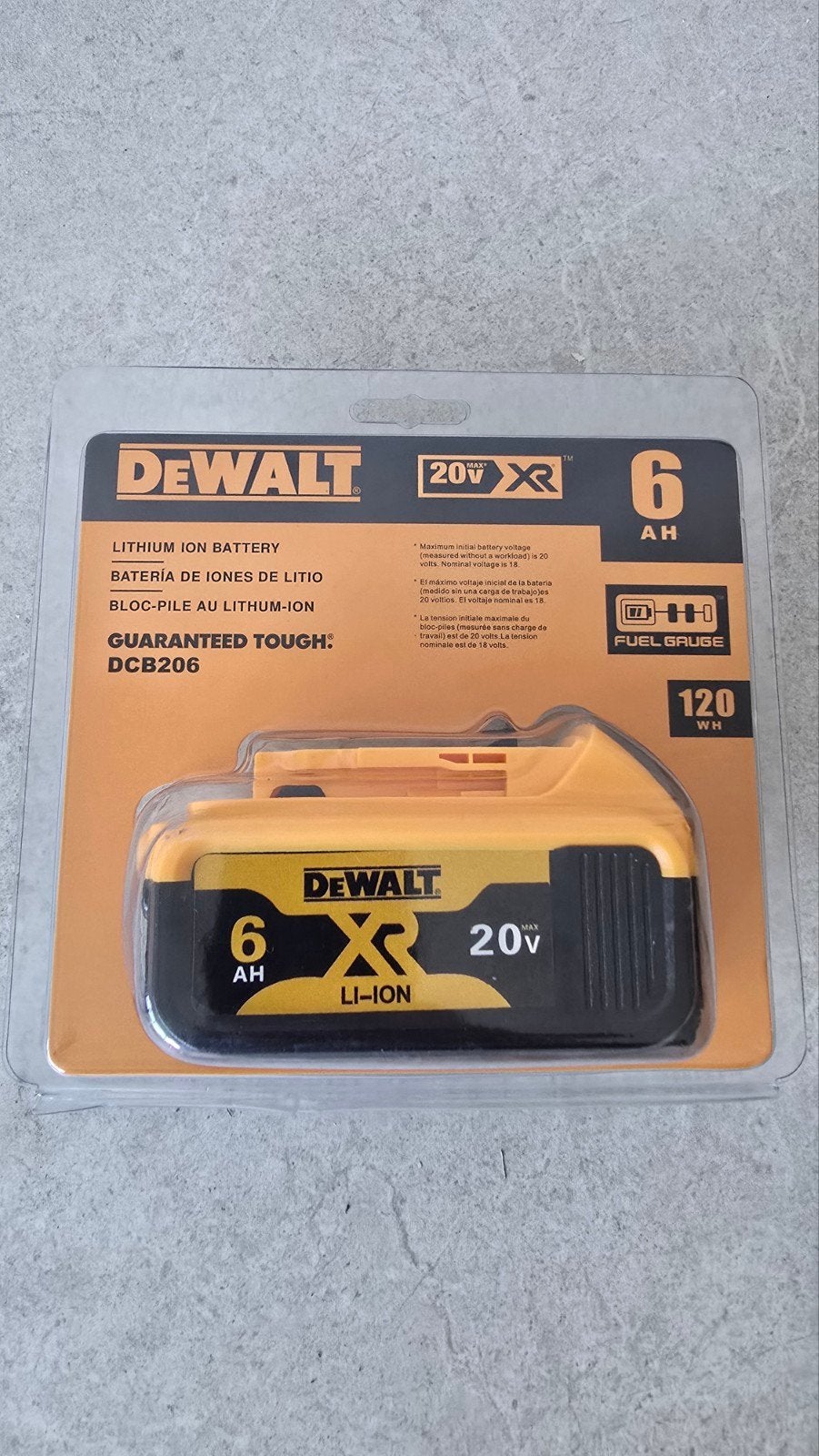 Nieuwe DeWalt 20V XR Li-Ion 6Ah Accu (DCB206), Ophalen of Verzenden, Nieuw