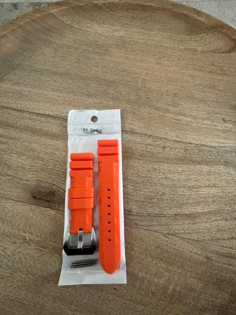 Panerai Horloge Band Oranje 22mm ( WK en Zomer ) Nieuw!!!, Overige merken, Overige materialen, Polshorloge, Overige materialen