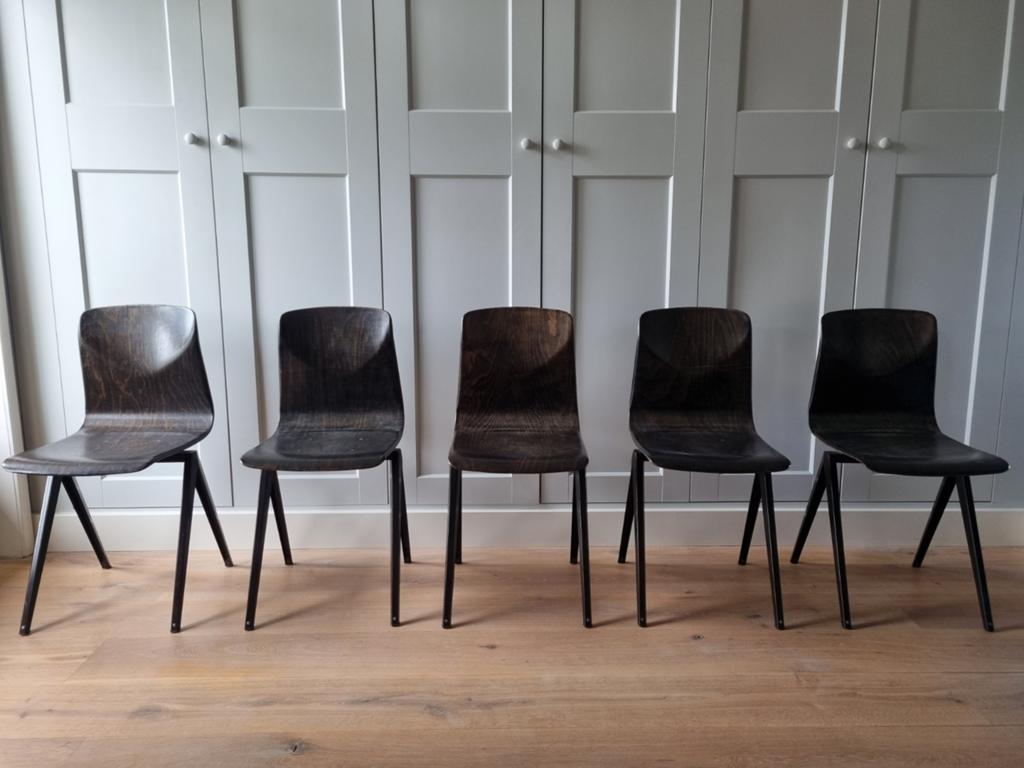 5 X galvanitas, Huis en Inrichting, Stoelen, Ophalen of Verzenden, Gebruikt, Hout, Vijf, Zes of meer stoelen