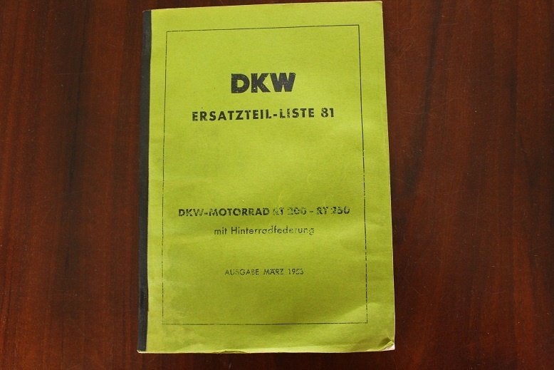 DKW RT200 RT250 19503 ersatzteil liste onderdelen boek, Ophalen of Verzenden, Overige merken