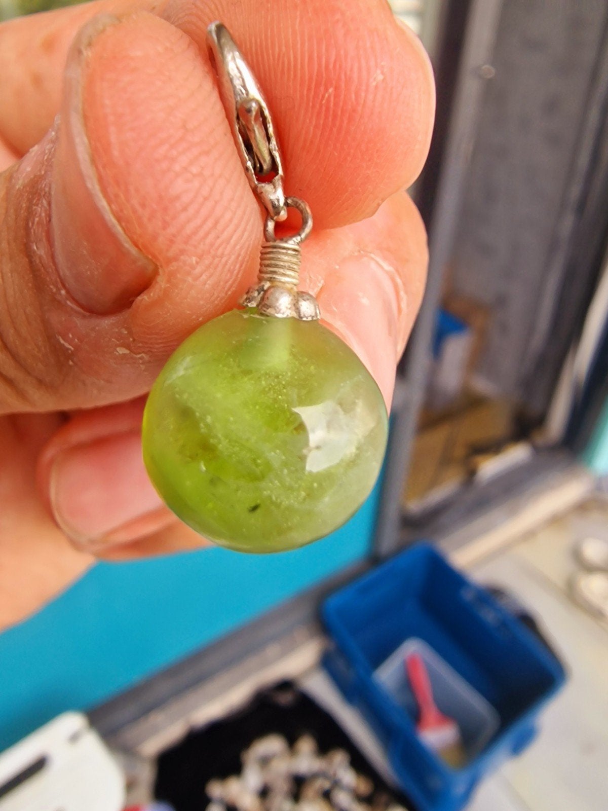 Peridot Hanger N212 - 2.8g, 30mm, 13x7mm, Overige merken, Onbekend, Nieuw, 1 bedel