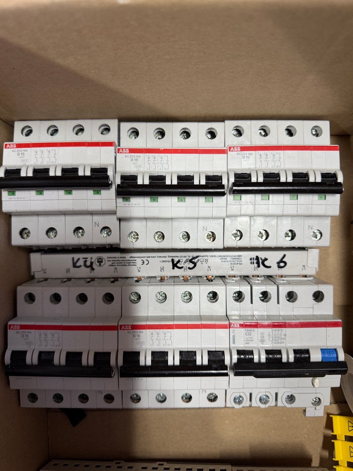 ABB Krachtautomaten 3F B16 + ABB Aardlekautomaat C32, Ophalen, Gebruikt, Overige typen