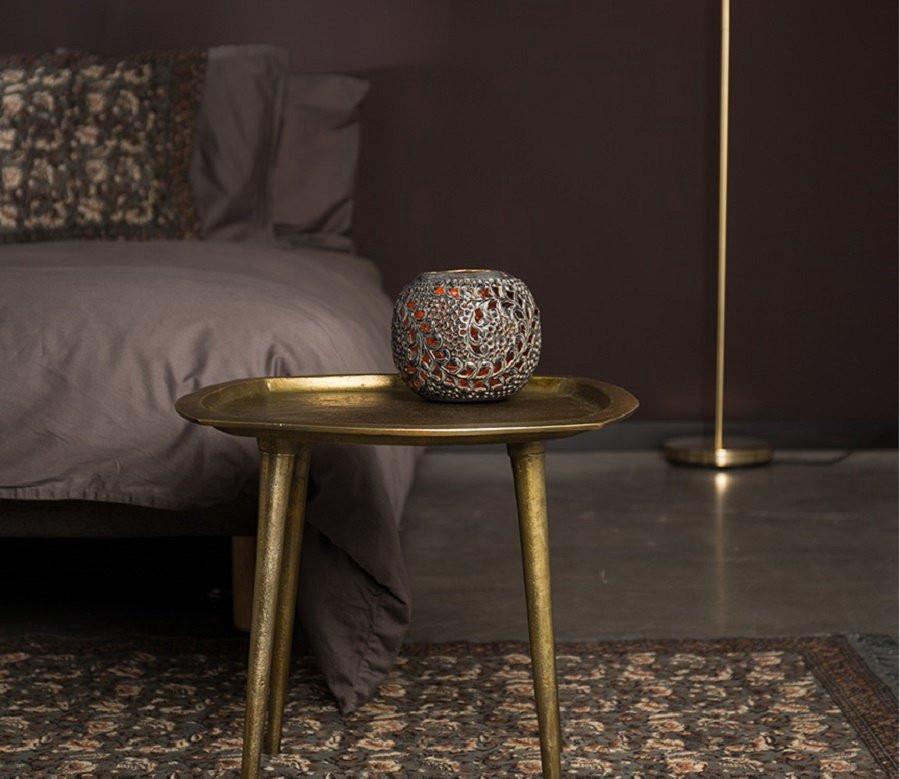 Bijzettafel Sidetable Dutch Bone, Ophalen, Minder dan 55 cm, Metaal of Aluminium, Rond