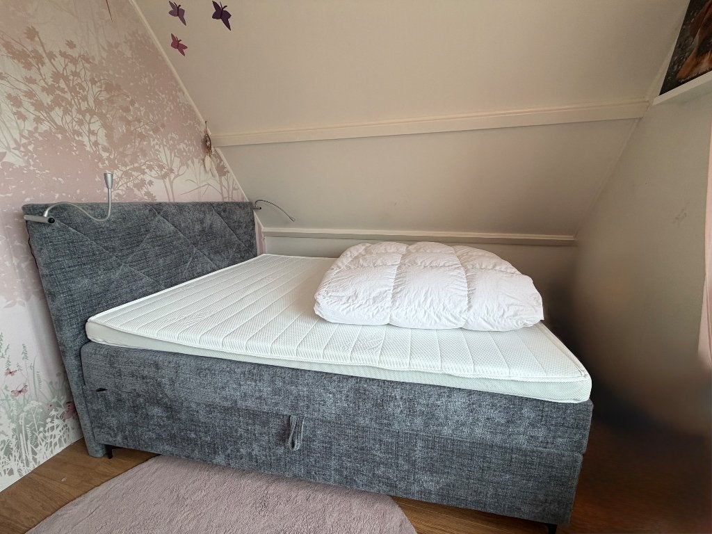 Nette tweepersoons boxspring uit 2025 160x200, Ophalen, Tweepersoons, Zo goed als nieuw, 200 cm