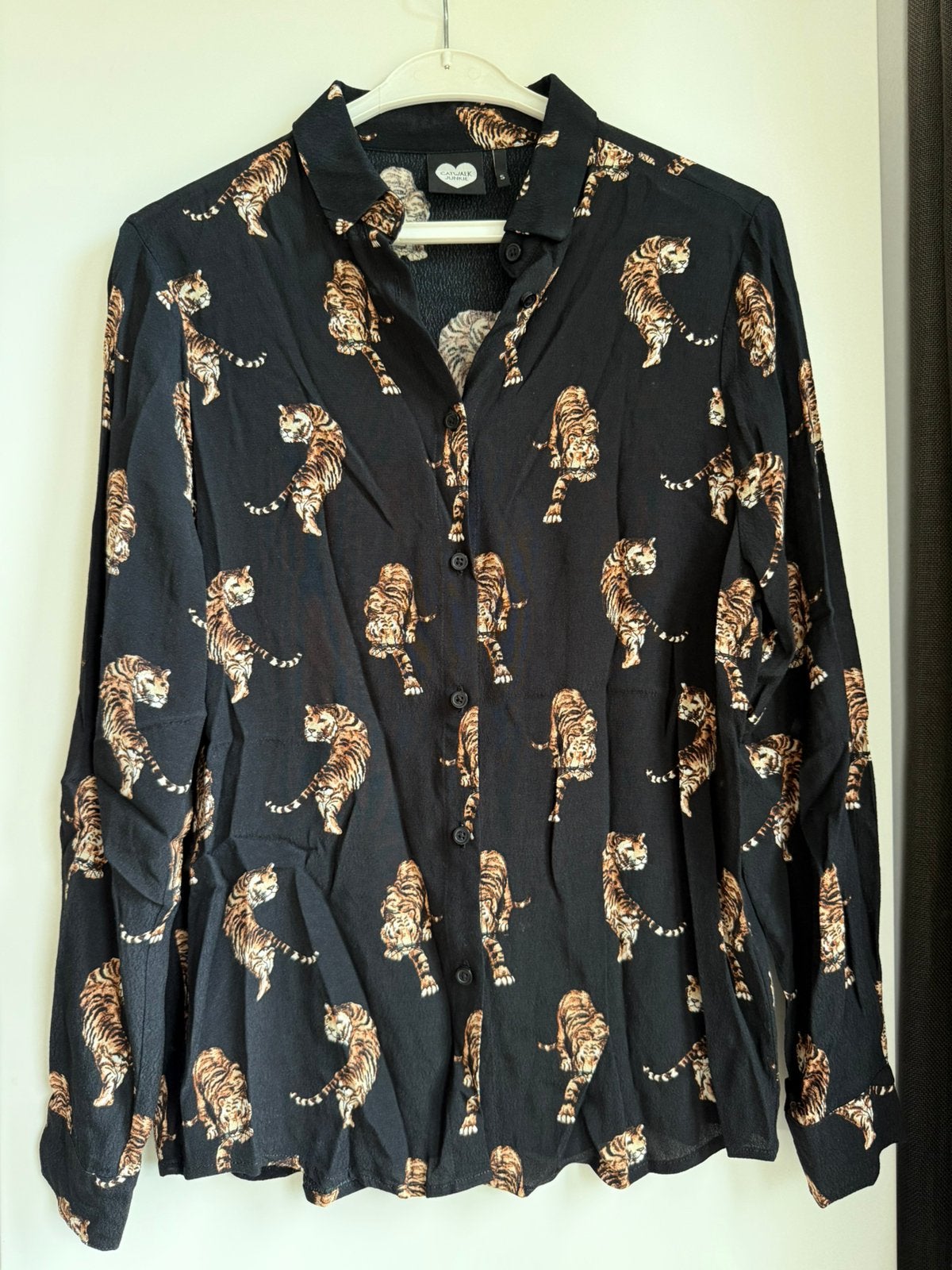 zwarte blouse tijgers maat S CATWALK JUNKIE, Ophalen of Verzenden, Zo goed als nieuw, Maat 36 (S), Zwart