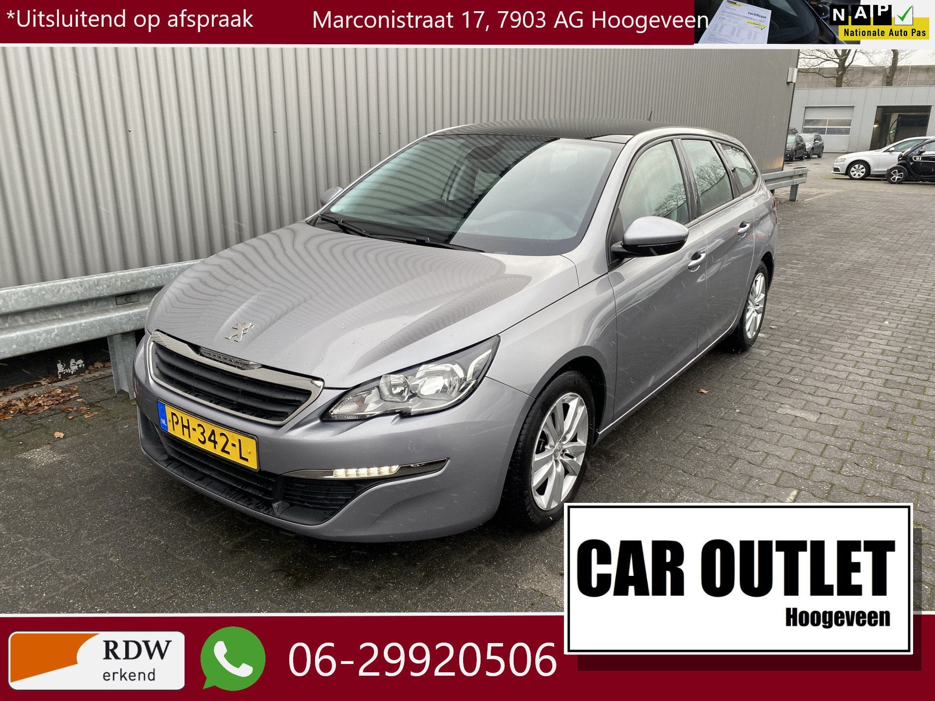 Peugeot 308 SW 1.2 PureTech Active Clima, Navi, Pano, CC, PD, Auto's, Voorwielaandrijving, Stof, Gebruikt, Euro 6