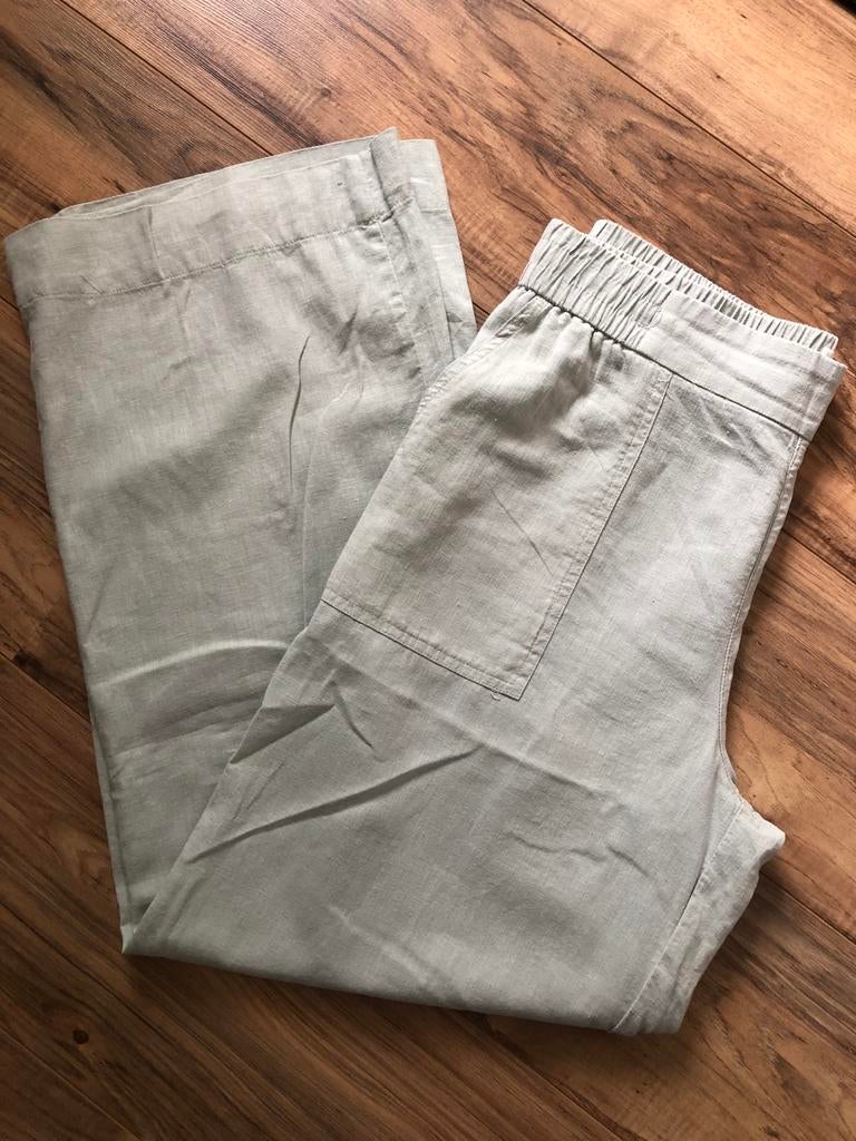 Five Units linnen broek lichtblauw maat L elastische band, Blauw, Maat 42/44 (L), Nieuw, Ophalen of Verzenden