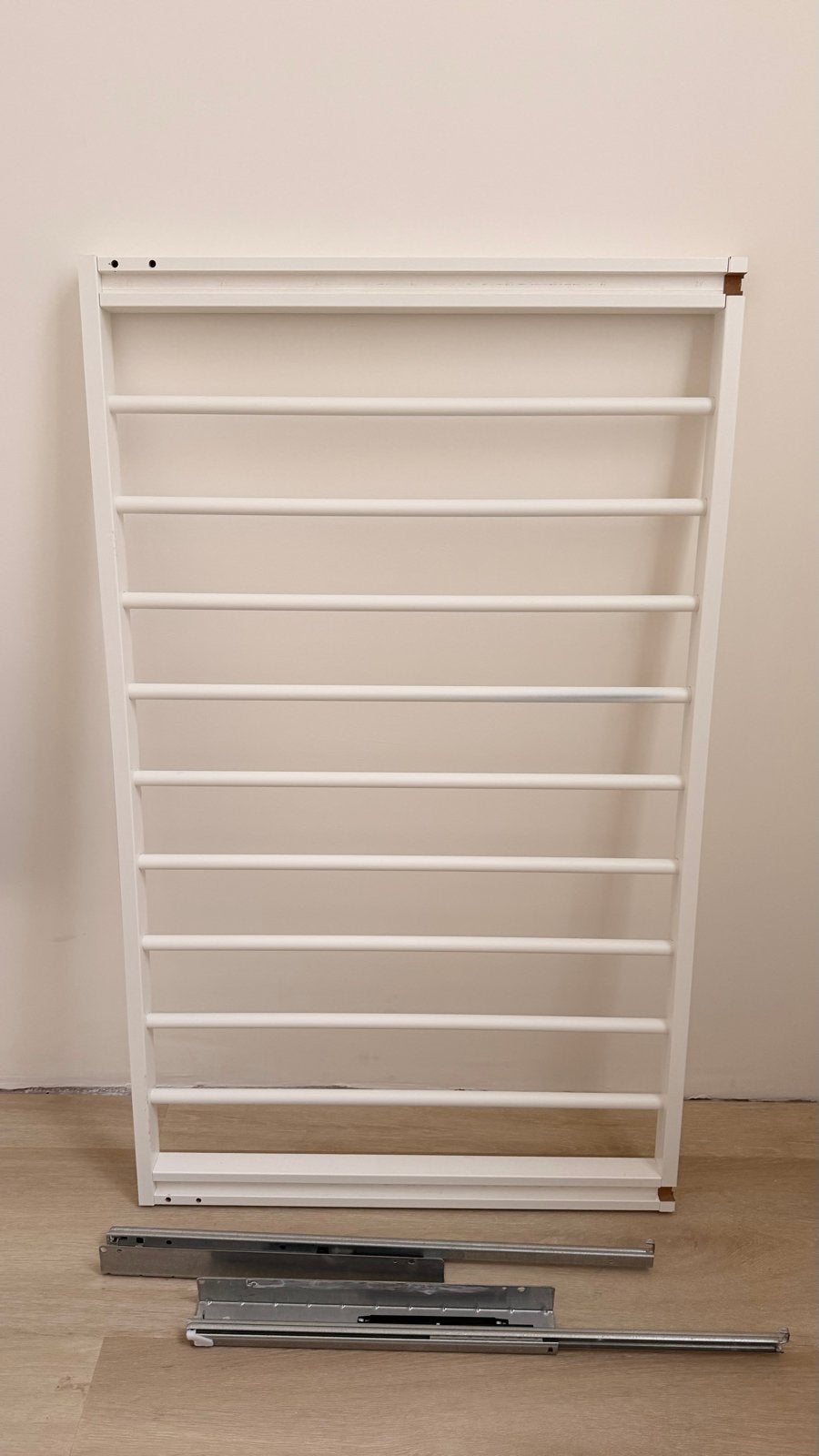 Komplement uittrekbare broekhanger wit, 100x58 cm, Ophalen, Zo goed als nieuw, Metaal, Volwassenen