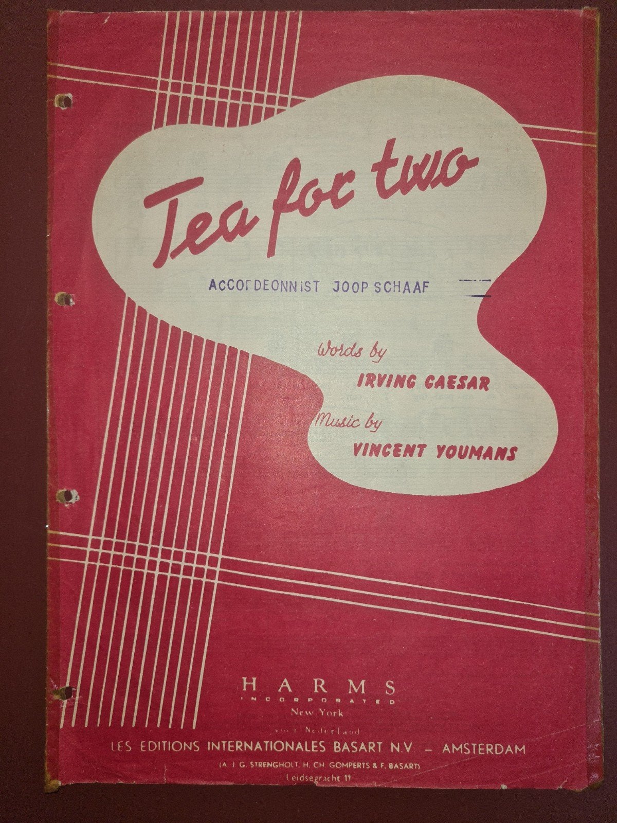 Tea for Two bladmuziek - Irving Caesar & Vincent Youmans, Gebruikt, Verzenden, Gitaar, Artiest of Componist
