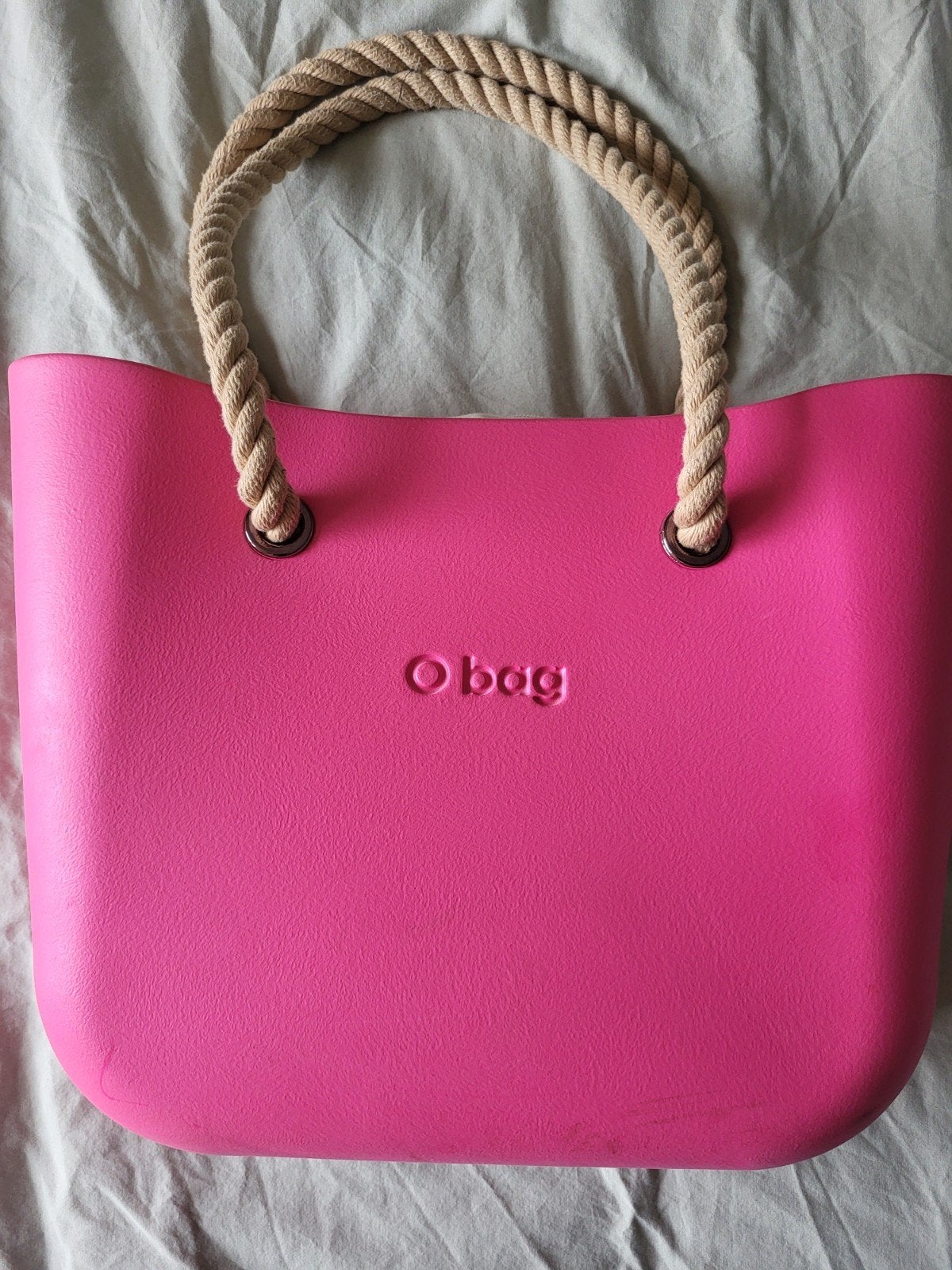 O bag shopper roze met touw hengsels, Sieraden, Tassen en Uiterlijk, Ophalen of Verzenden, Gebruikt, Roze, Shopper