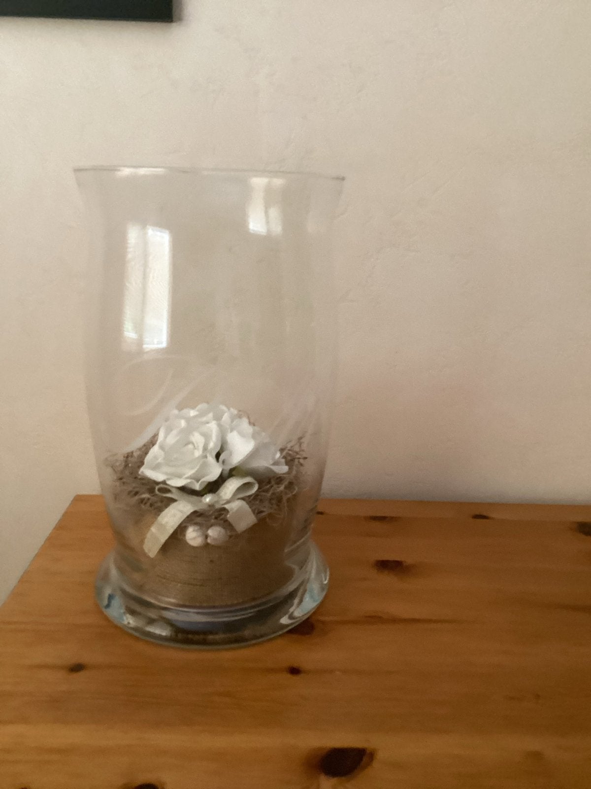 Riviera Maison Windlicht met Kunstbloemen - 34cm, Ophalen, Meerkleurig, Inclusief decoratie, Glas