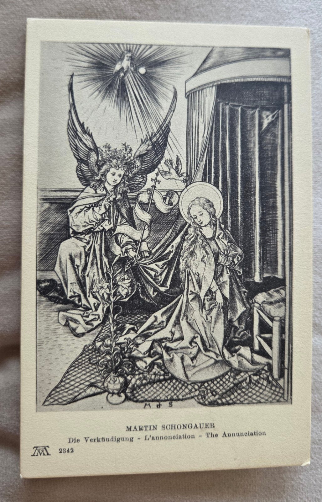Martin Schongauer - De Annunciatie, Verzenden, Voor 1920, Ongelopen, Overige thema's