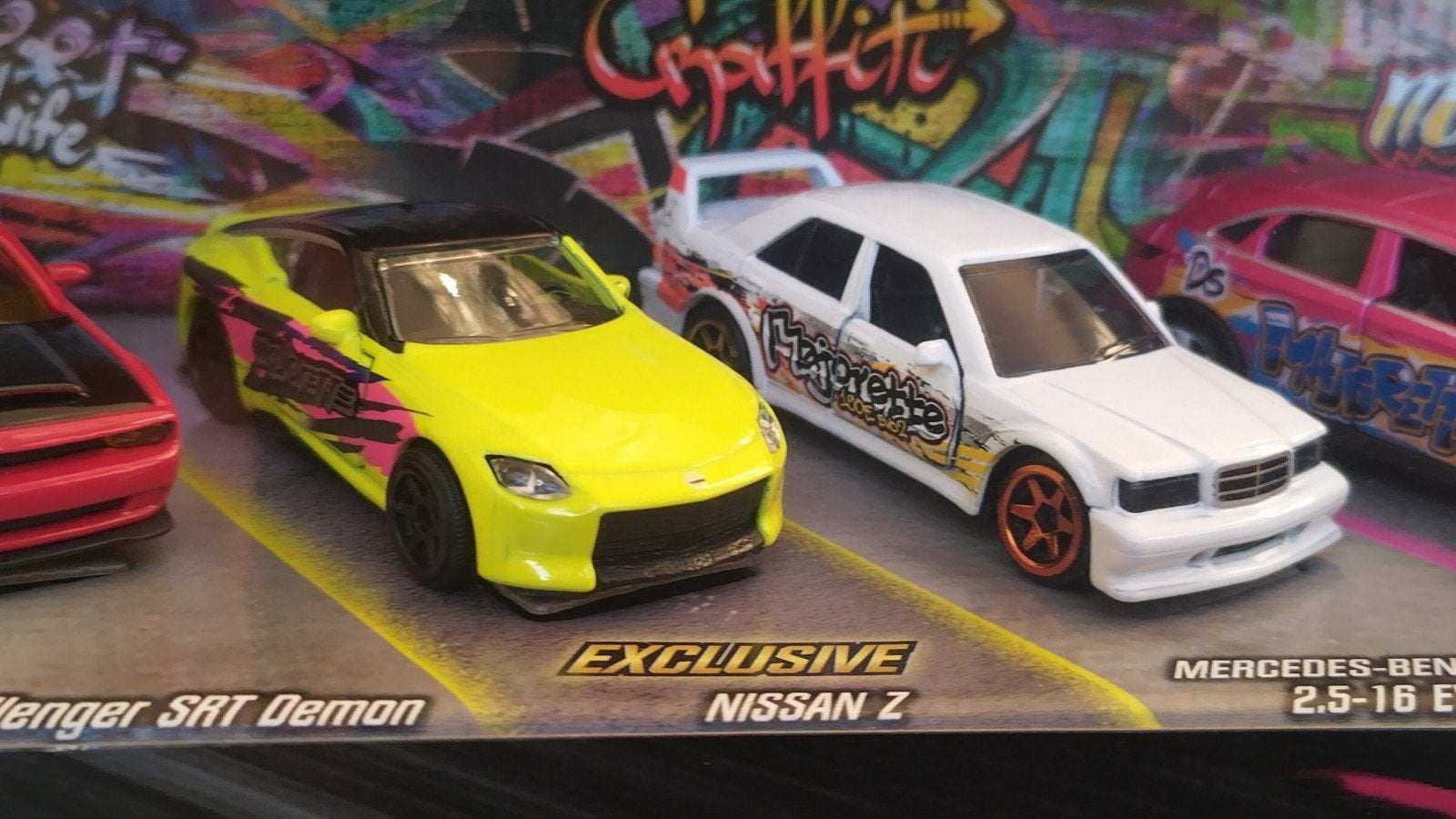 Grafitti set Mercedes Dodge Nissan Alfa Citroen Majorette Po, Auto, Verzenden, ., Nieuw